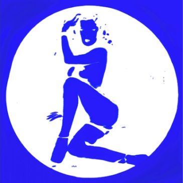 JOHN MOORE – Blue girl in a circle print